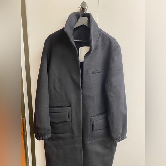 Wool Pocket Curve Overcoat - Picture 1 of 3